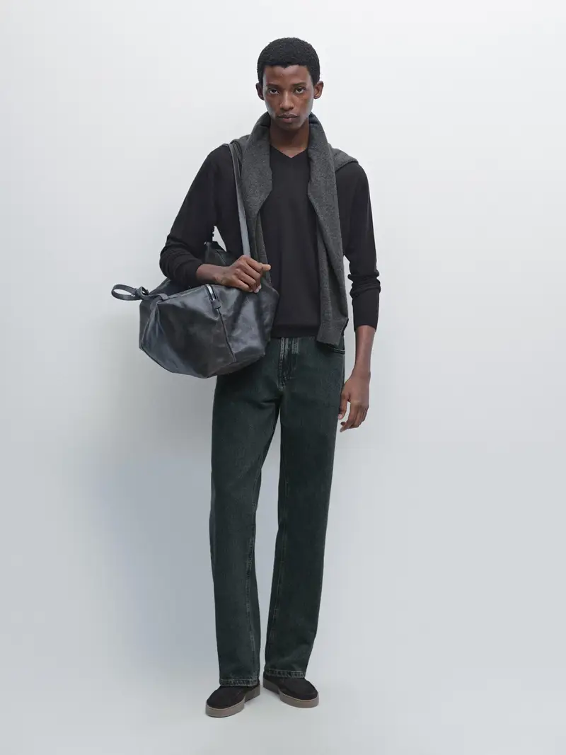 Maglia In Misto Lana - Blu Marino - - Massimo Dutti - Maschile