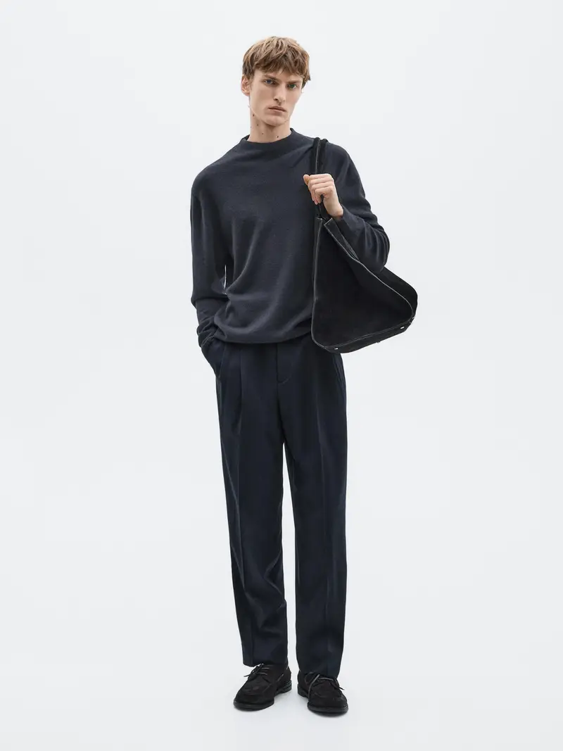 Maglia In Misto Lana E Cashmere - Limited - Blu Marino - - Massimo Dutti - Maschile