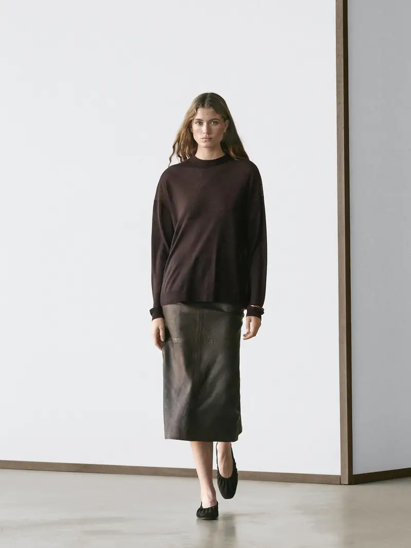 Maglia Oversize In Misto Lana - Marrone - - Massimo Dutti - Femminile