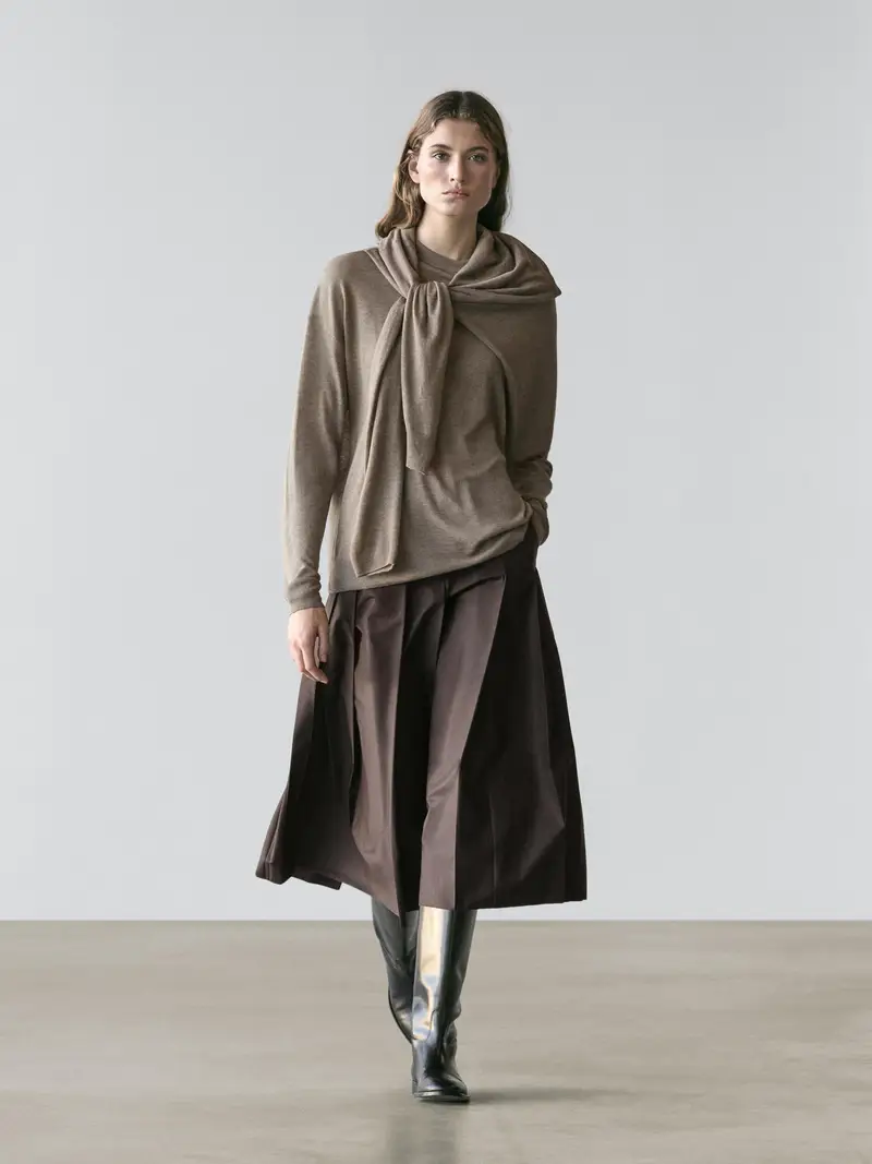 Maglia Oversize In Misto Lana - Marrone Topo - - Massimo Dutti - Femminile