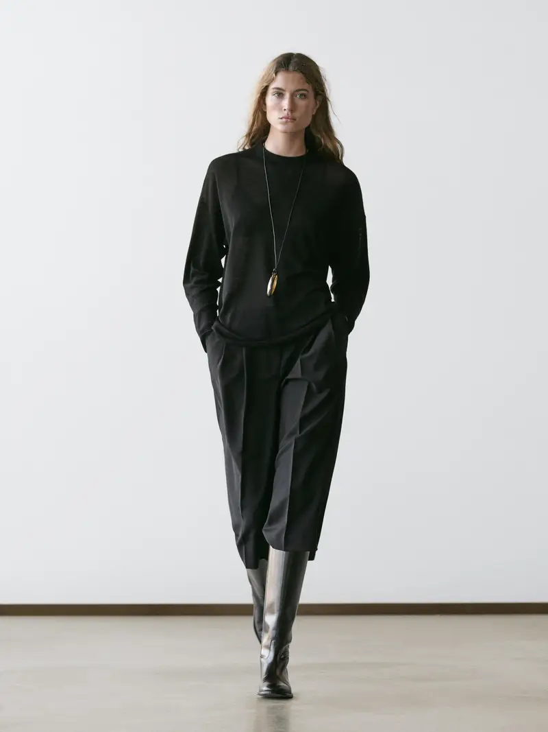 Maglia Oversize In Misto Lana - Nero - - Massimo Dutti - Femminile