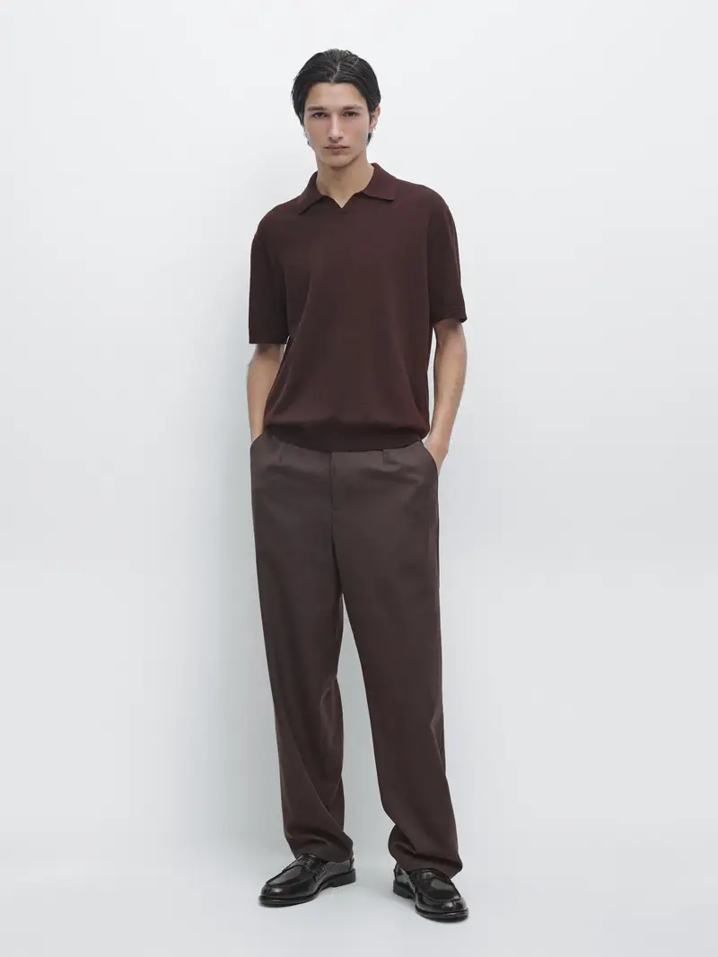 Massimo Dutti Polo Bordeaux 4207241