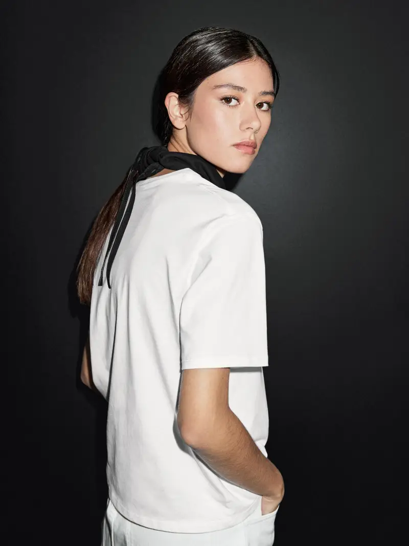 Maglietta A Maniche Corte Regular Fit - Ecru - - Massimo Dutti - Femminile