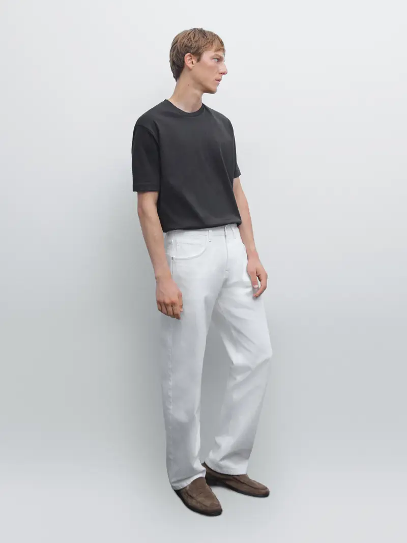 Maglietta In 100% Cotone Mercerizzato - Nero - - Massimo Dutti - Male