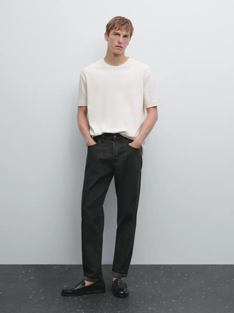 Maglietta Medium Weight 100% Cotone - Ecru - - Massimo Dutti - Maschile