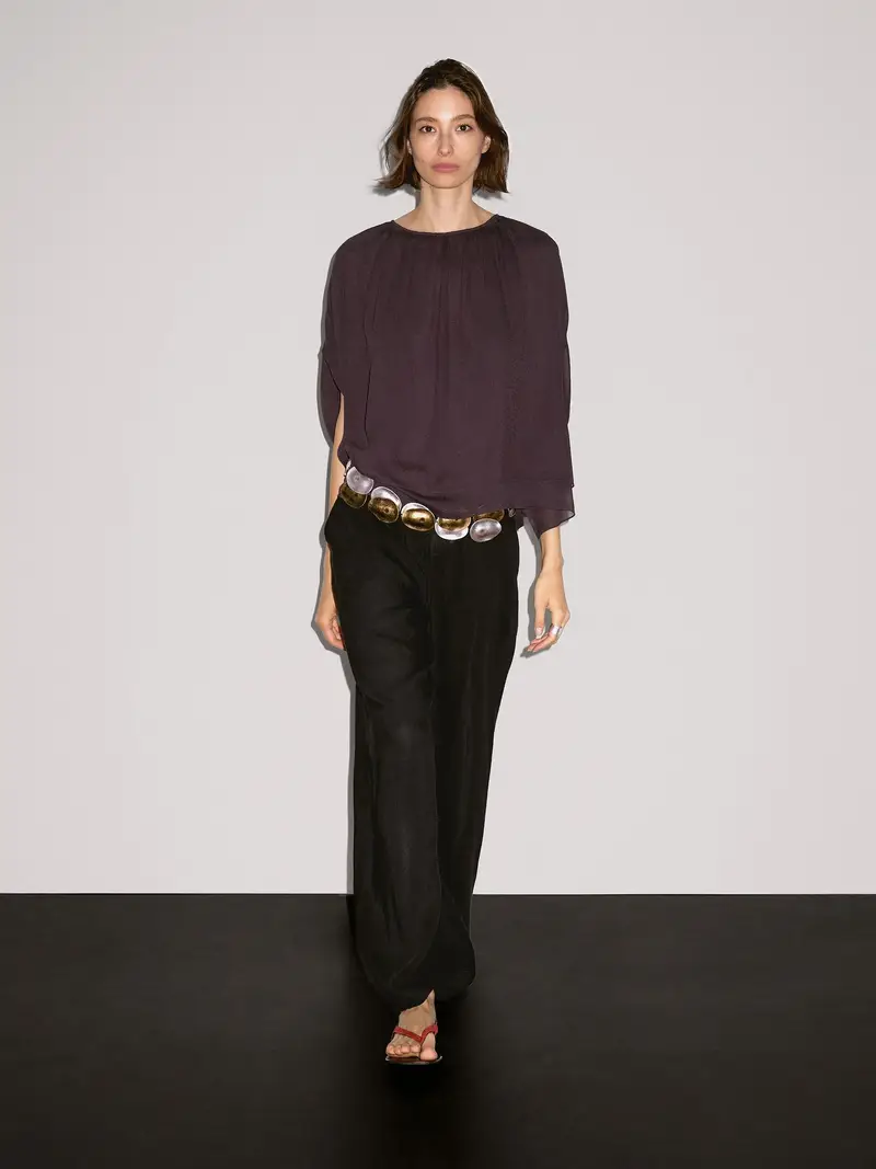 Mantella Doppia Corta - Viola - - Massimo Dutti - Femminile