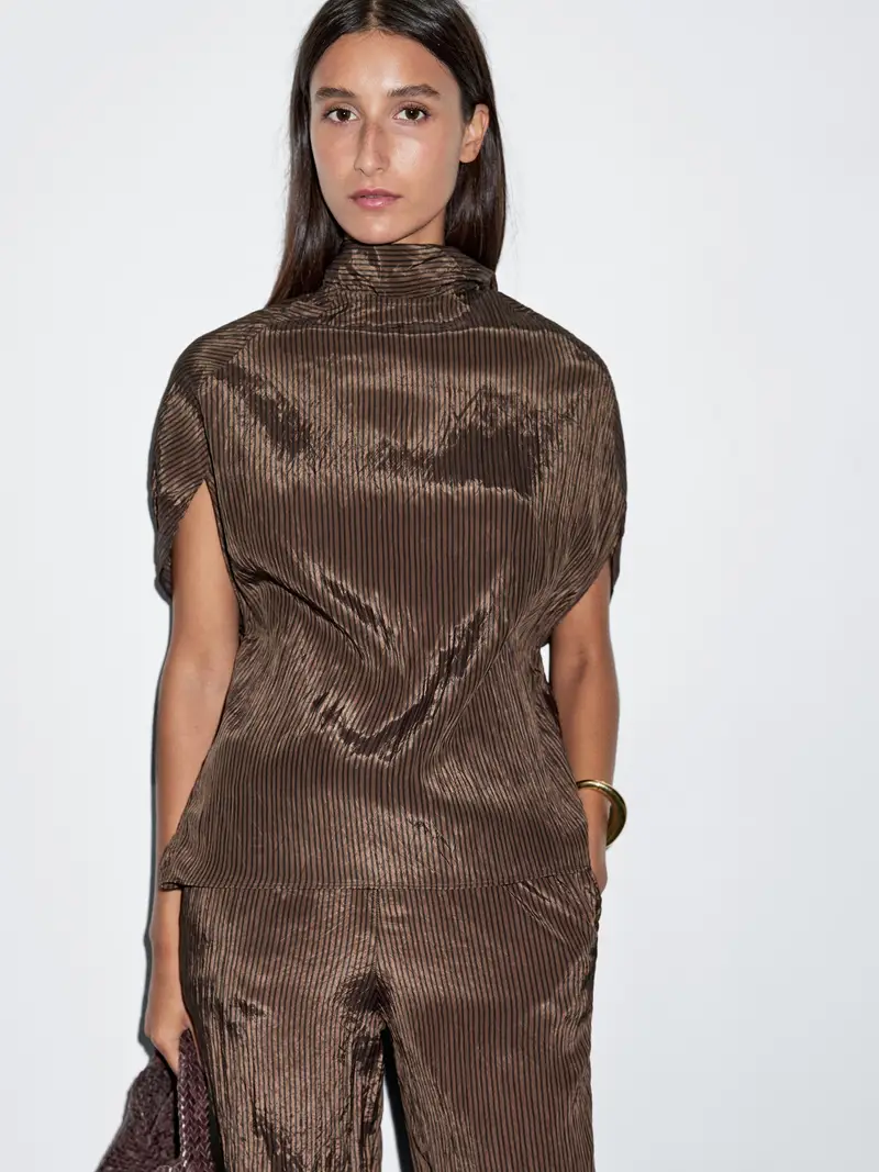 Pantaloni A Righe Sottili - Marrone - - Massimo Dutti - Femminile