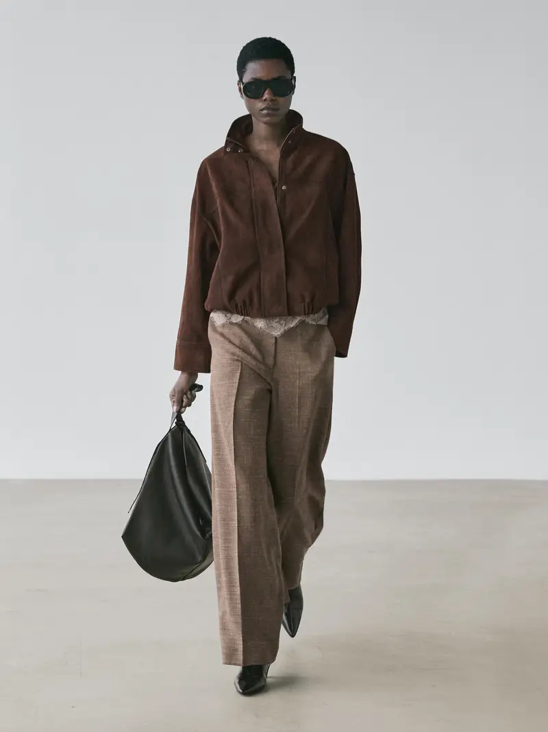 Pantaloni Ampi Voluminosi In Misto Lana - Grigio Talpa - (It 44) - Massimo Dutti - Femminile