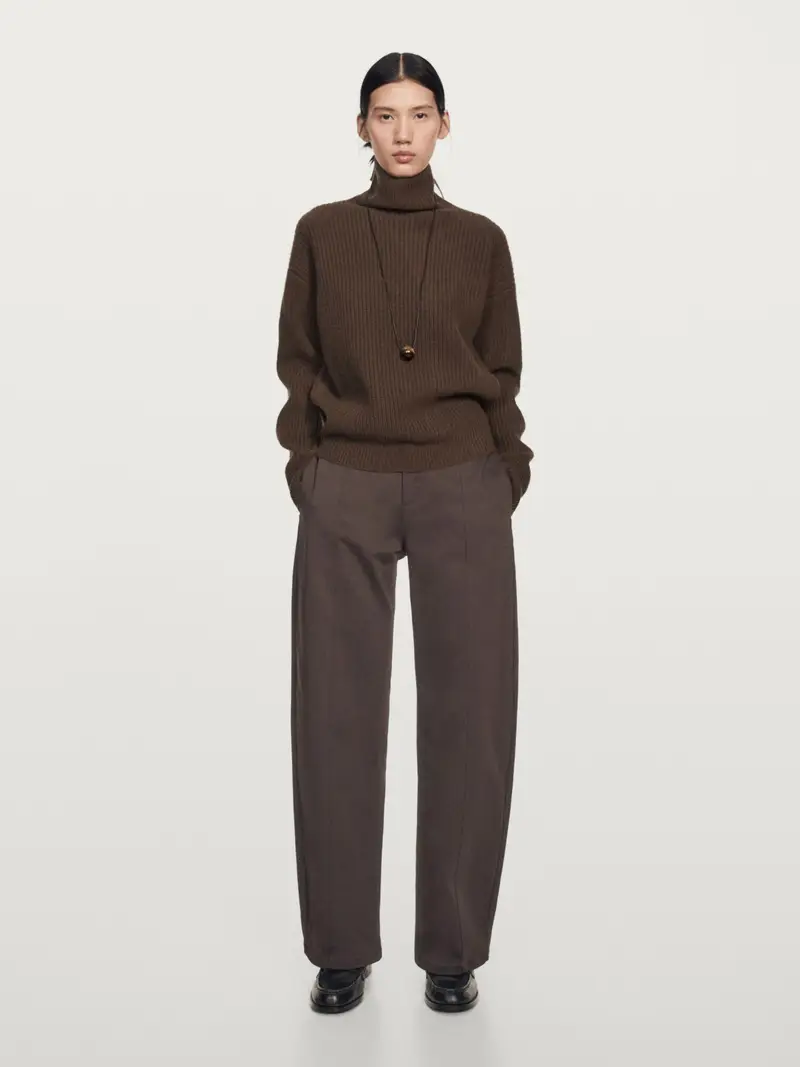 Pantaloni Carrot Fit A Vita Media - Cioccolato - (It 44) - Massimo Dutti - Femminile