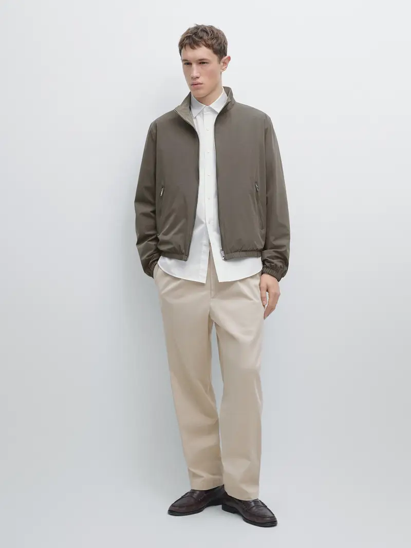 Pantaloni Con Pince In Misto Cotone - Beige - - Massimo Dutti - Maschile