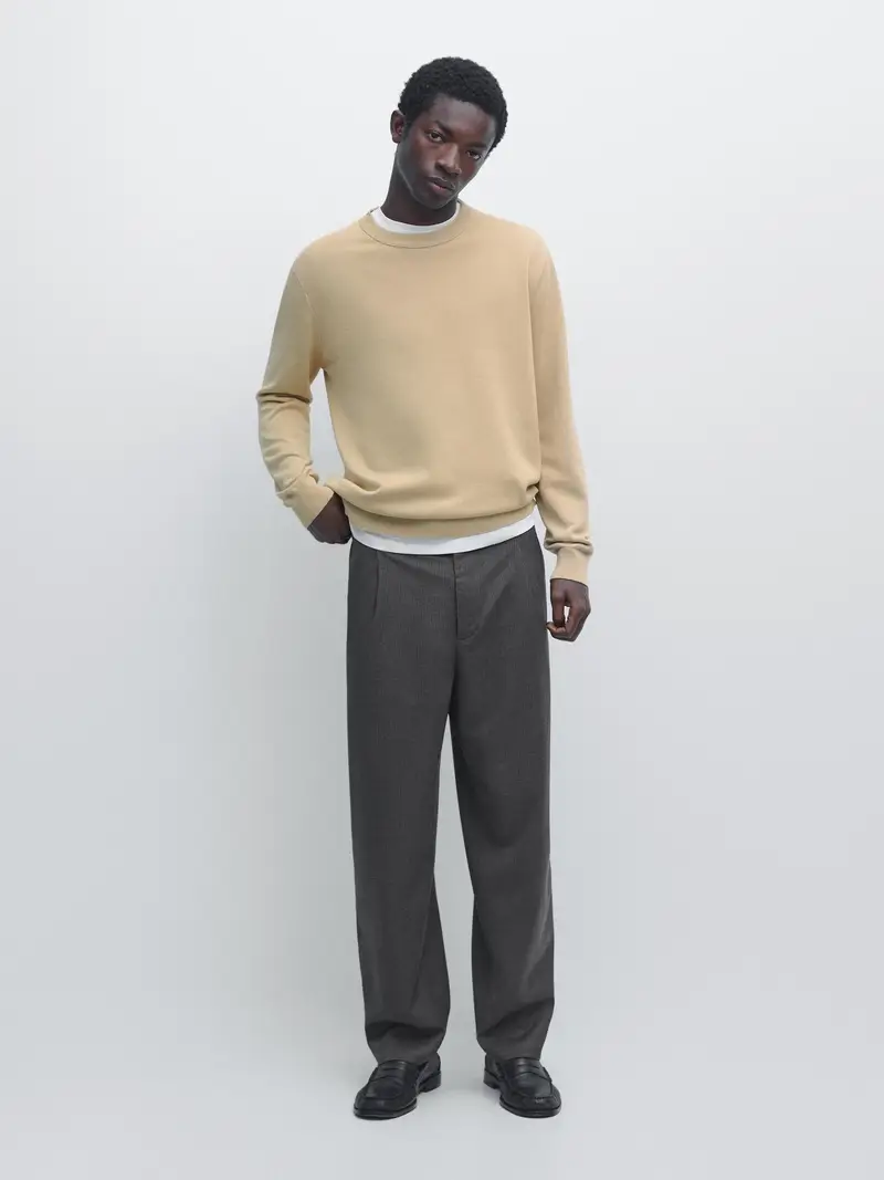 Pantaloni Con Pince In Misto Lana - Grigio - - Massimo Dutti - Maschile