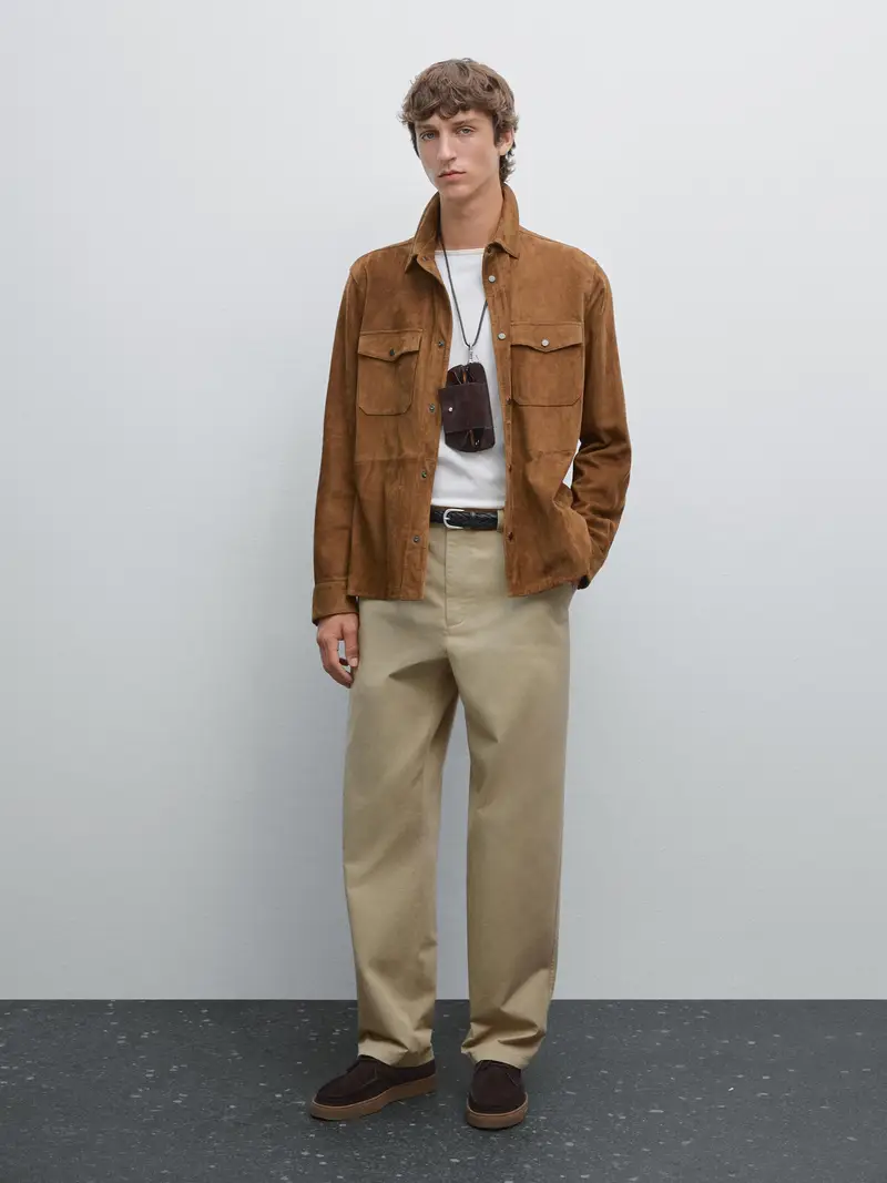 Pantaloni Con Tasca Applicata - Beige - - Massimo Dutti - Maschile
