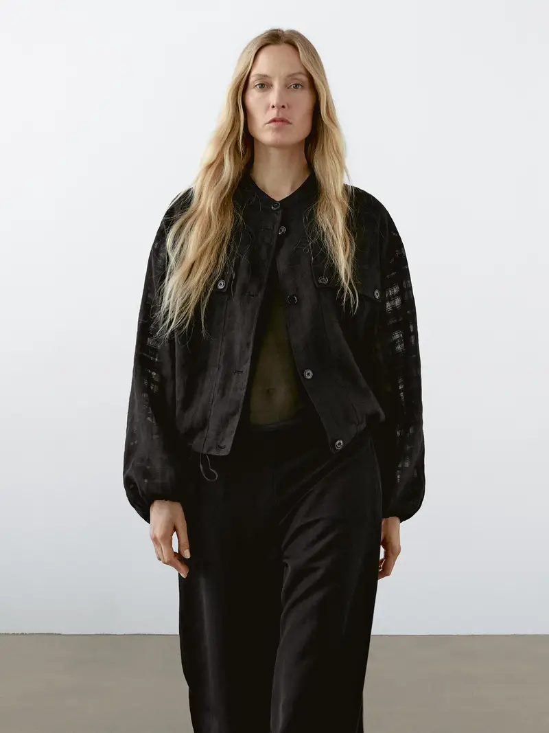 Pantaloni Con Vita Elasticizzata In Misto Lino - Nero - (It 48) - Massimo Dutti - Femminile