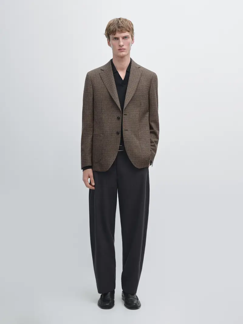 Pantaloni Da Completo 100% Lana - Grigio Marengo - (It 48) - Massimo Dutti - Maschile