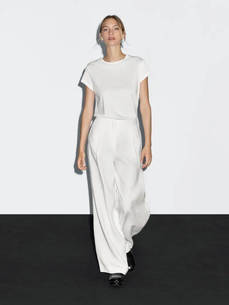 Pantaloni Da Completo Con Pince 100% Lino - Ecru - (It 44) - Massimo Dutti - Femminile