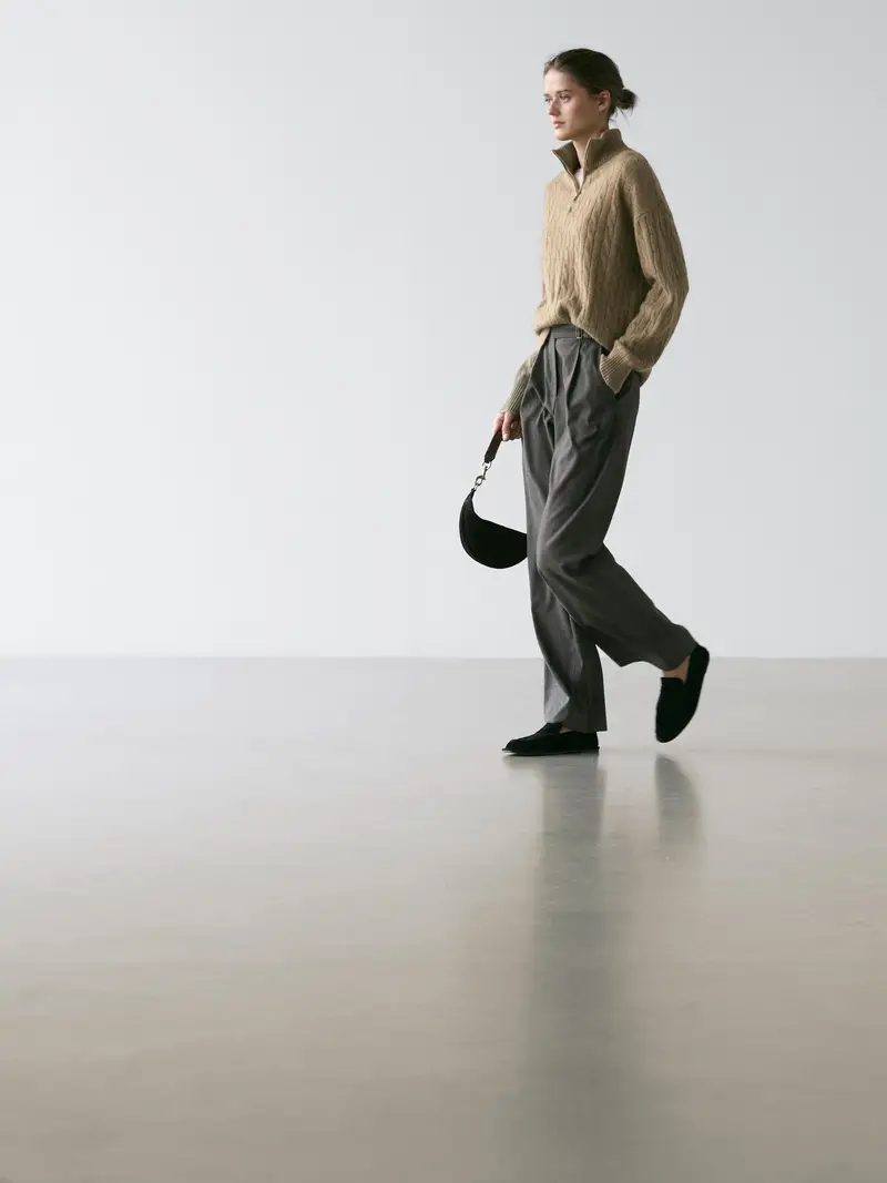 Pantaloni Gessati Con Pince - Grigio Marengo - (It 38) - Massimo Dutti - Femminile