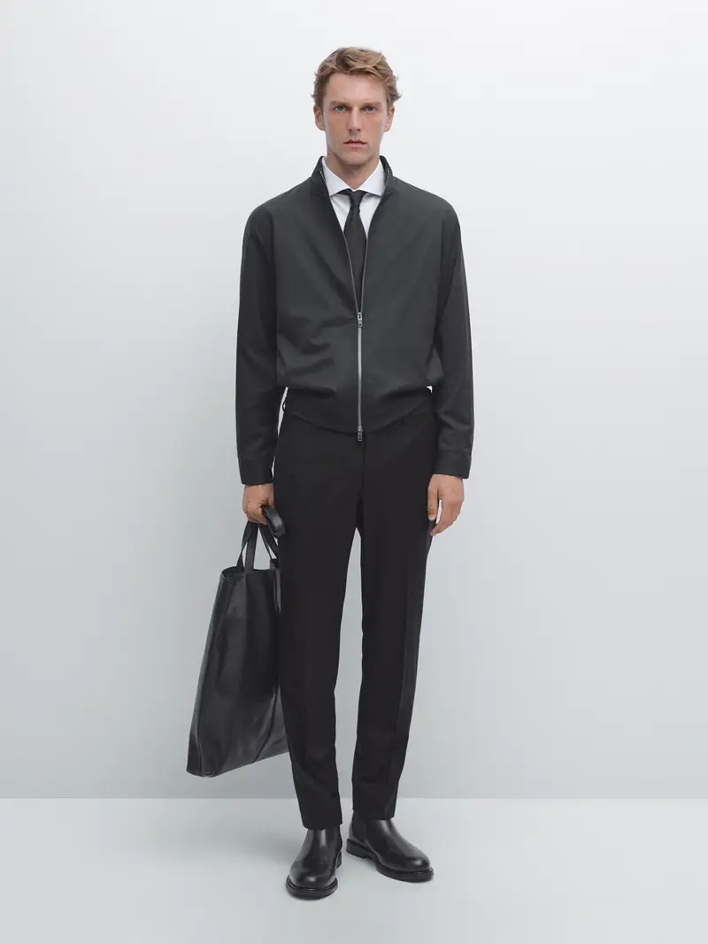 Pantaloni In Flanella 100% Lana - Blu Marino - (It 46) - Massimo Dutti - Maschile