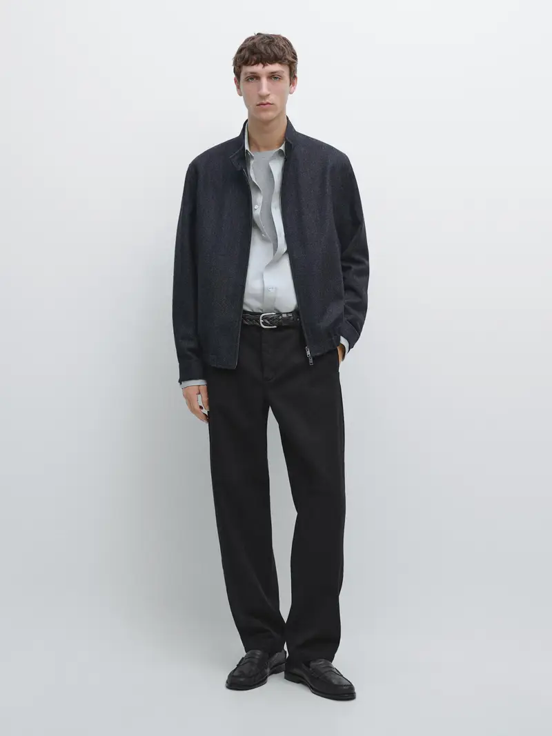 Pantaloni In Twill Di Cotone Con Vita Elasticizzata - Nero - - Massimo Dutti - Maschile