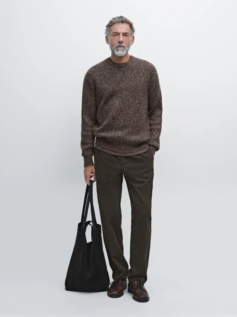 Pantaloni In Velluto A Costine Jogger Fit - Marrone - - Massimo Dutti - Maschile