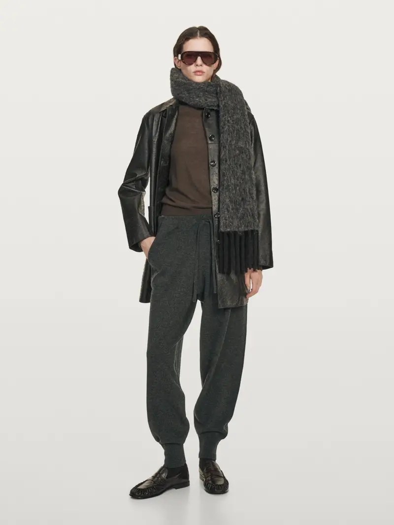 Pantaloni Jogger Con Tasche 100% Lana - Grigio Antracite - - Massimo Dutti - Femminile