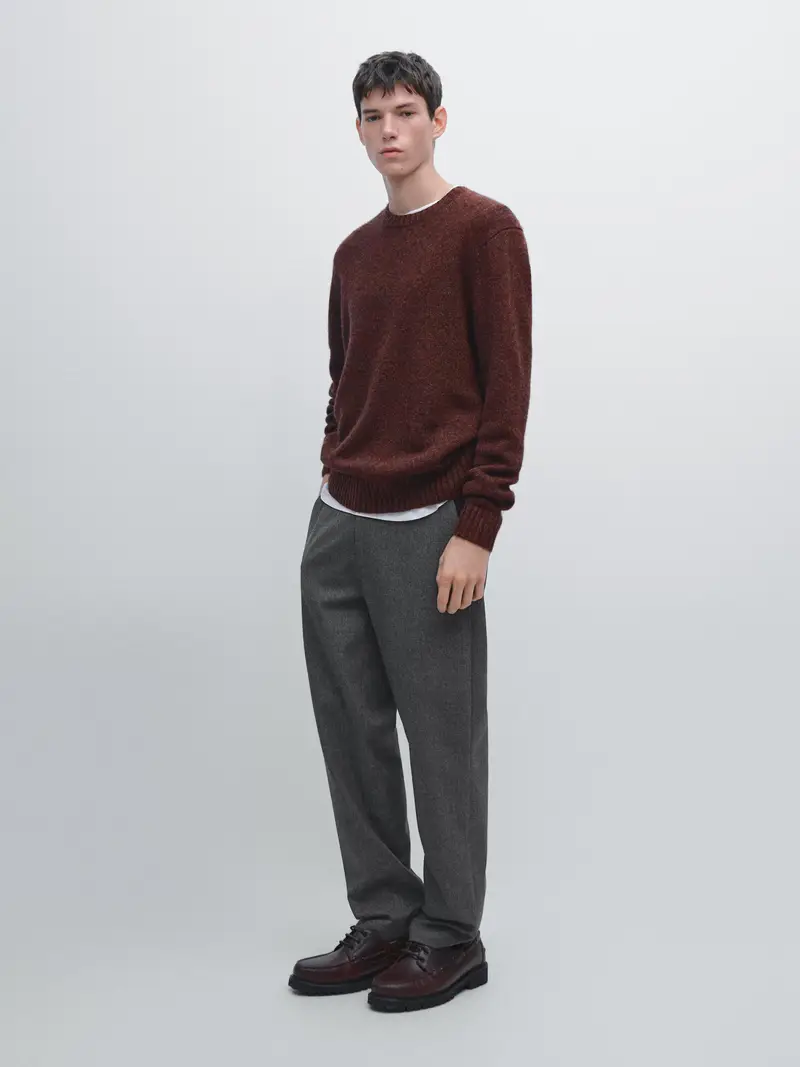 Pantaloni Jogger Fit Con Struttura - Grigio - - Massimo Dutti - Maschile
