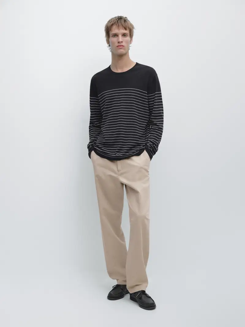 Pantaloni Jogger Fit In Cotone E Lino - Beige - - Massimo Dutti - Maschile