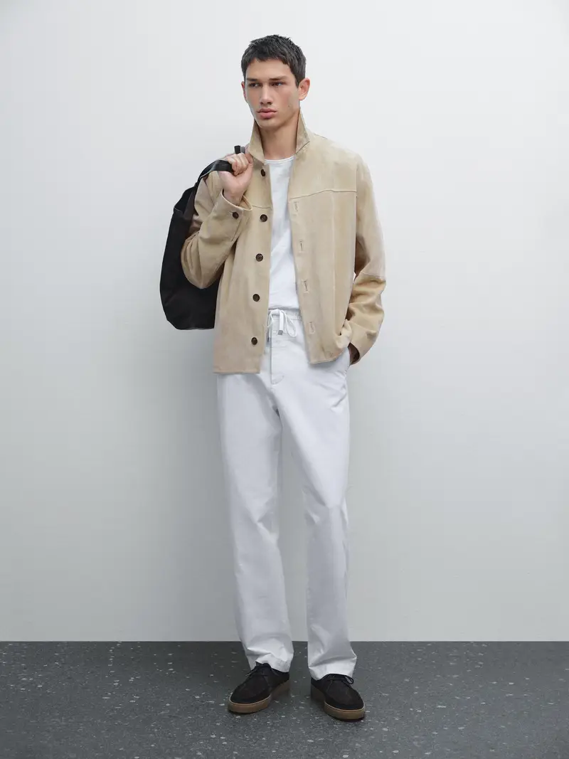 Pantaloni Jogger Fit In Misto Cotone - Bianco - - Massimo Dutti - Maschile