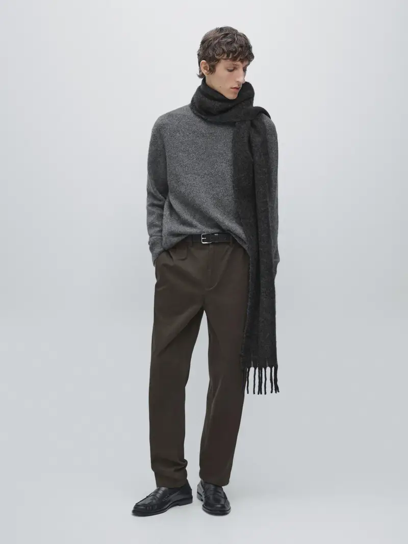 Pantaloni Jogger Fit In Misto Cotone - Marrone - - Massimo Dutti - Maschile