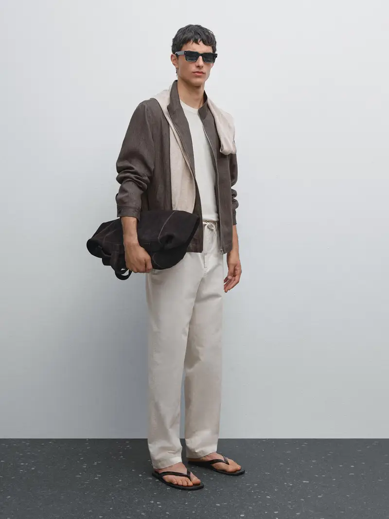 Pantaloni Jogger In Misto Cotone - Beige - - Massimo Dutti - Maschile