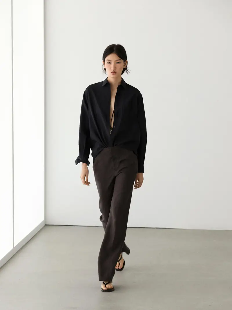 Pantaloni Kick Flare 100% Lino - Violetta - (It 38) - Massimo Dutti - Femminile