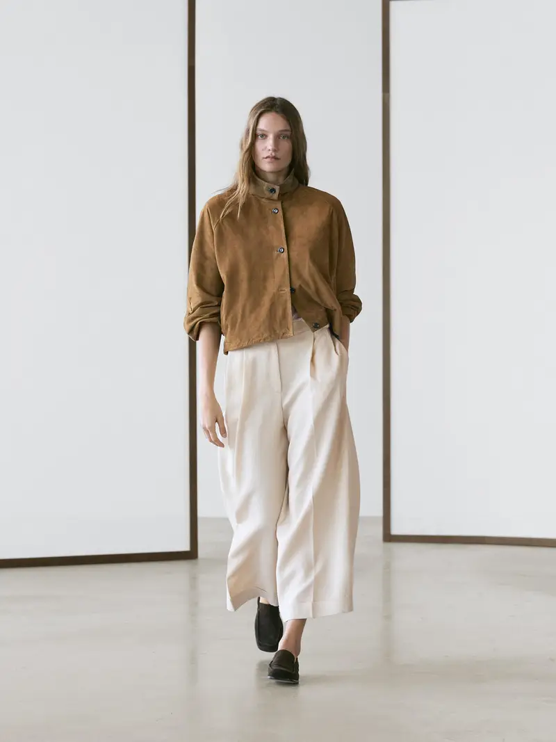 Pantaloni Morbidi Con Orlo Con Risvolto - Ecru - (It 44) - Massimo Dutti - Femminile