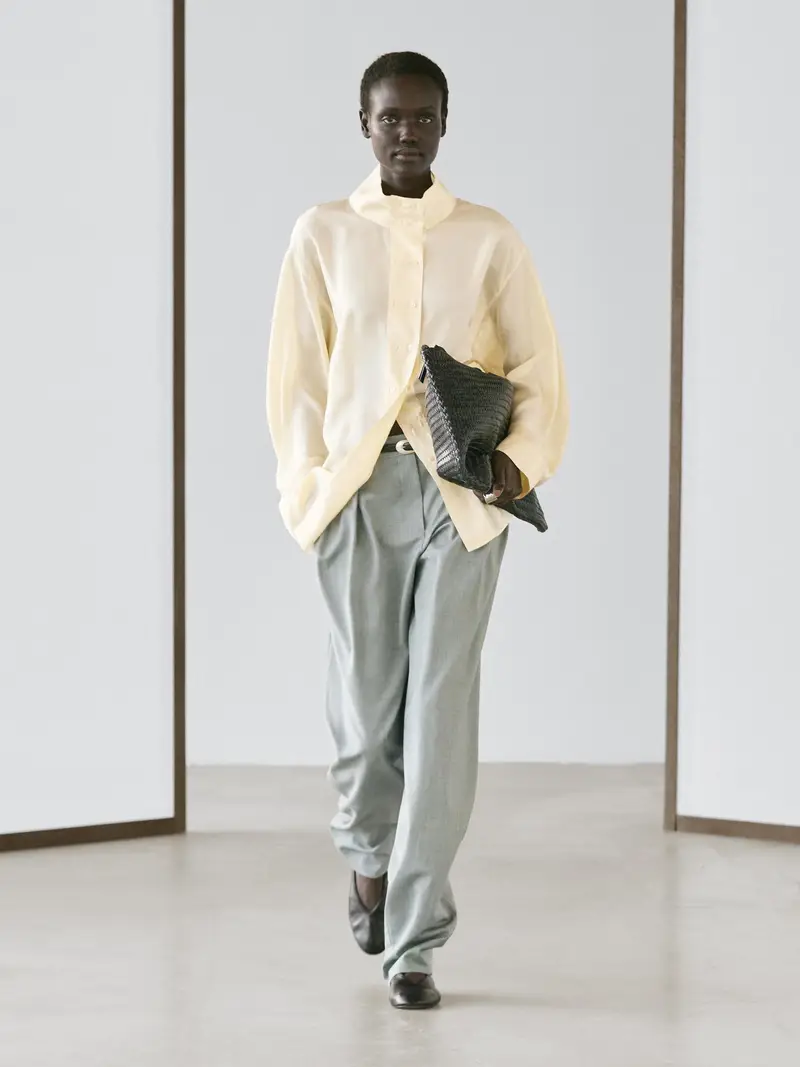 Pantaloni Morbidi Con Pince - Grigio Azzurrato - (It 44) - Massimo Dutti - Femminile