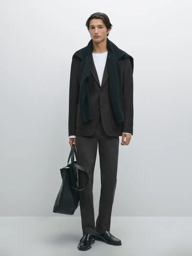 Pantaloni Slim Fit 100% Cotone - Grigio - - Massimo Dutti - Maschile