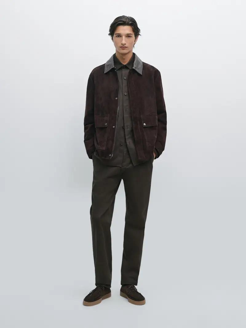 Pantaloni Slim Fit 100% Cotone - Marrone - - Massimo Dutti - Maschile