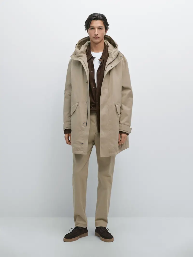 Pantaloni Slim Fit 100% Cotone - Marrone Tostato - - Massimo Dutti - Maschile