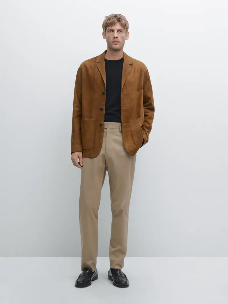 Pantaloni Slim Fit In Misto Cotone - Beige - (It 48) - Massimo Dutti - Maschile