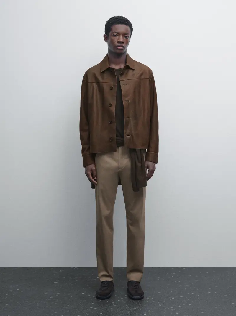 Pantaloni Slim Fit In Misto Cotone - Kaki - - Massimo Dutti - Maschile