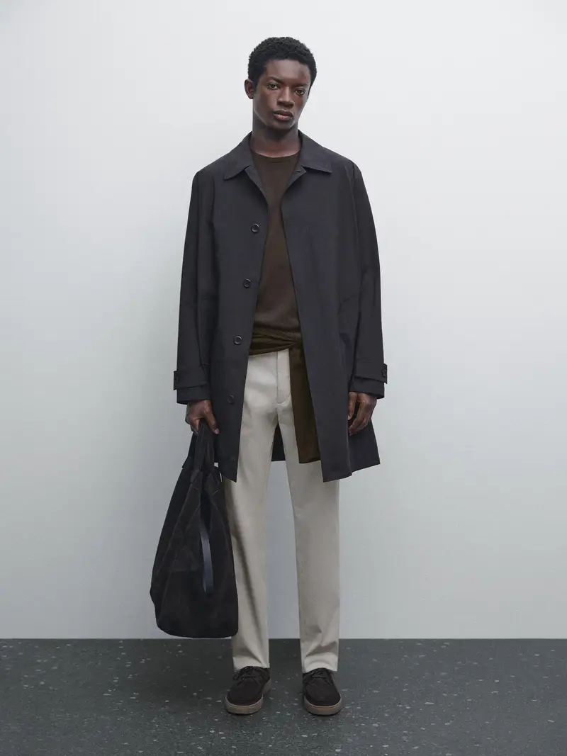 Pantaloni Slim Fit In Misto Cotone - Pietra - - Massimo Dutti - Maschile