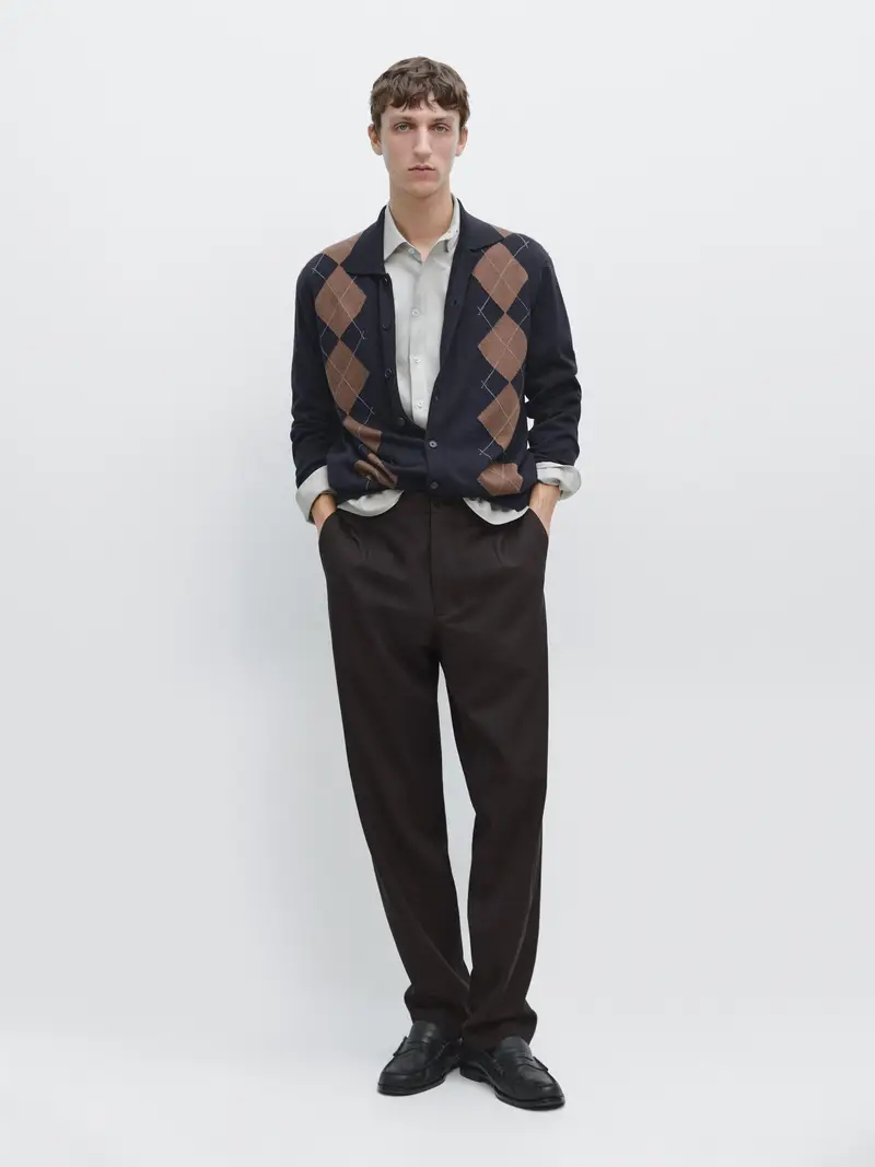 Pantaloni Strutturati In Fresco Lana - Marrone - - Massimo Dutti - Maschile