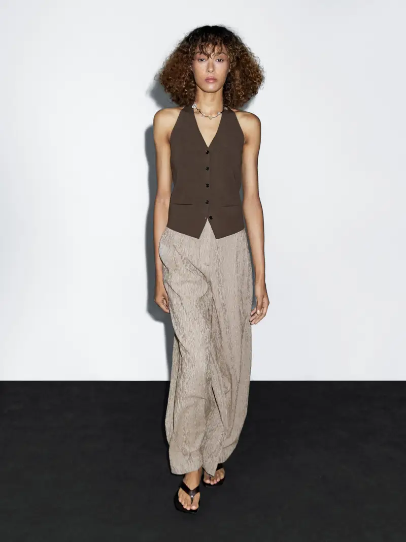 Pantaloni Testurizzati Multirighe - Bianco E Nero - (It 40) - Massimo Dutti - Femminile