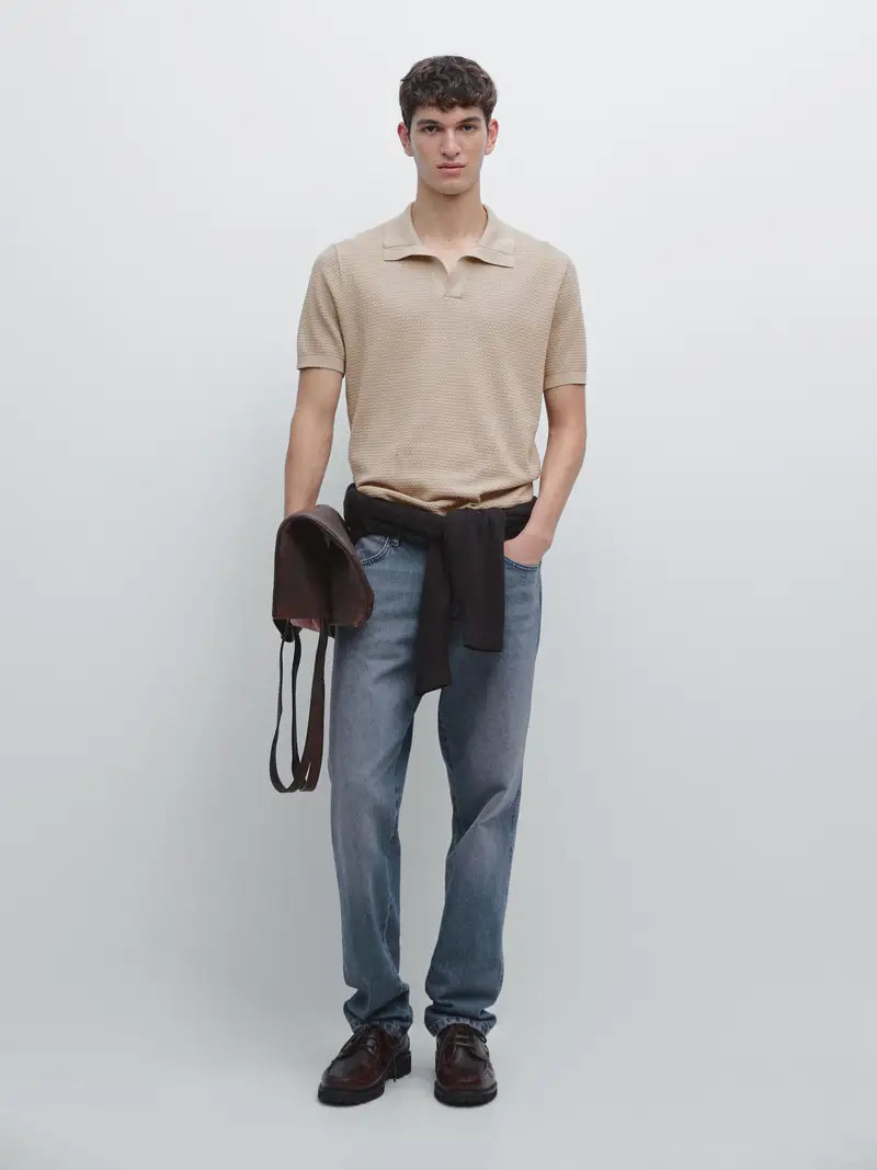 Massimo Dutti Polo Beige 4207215