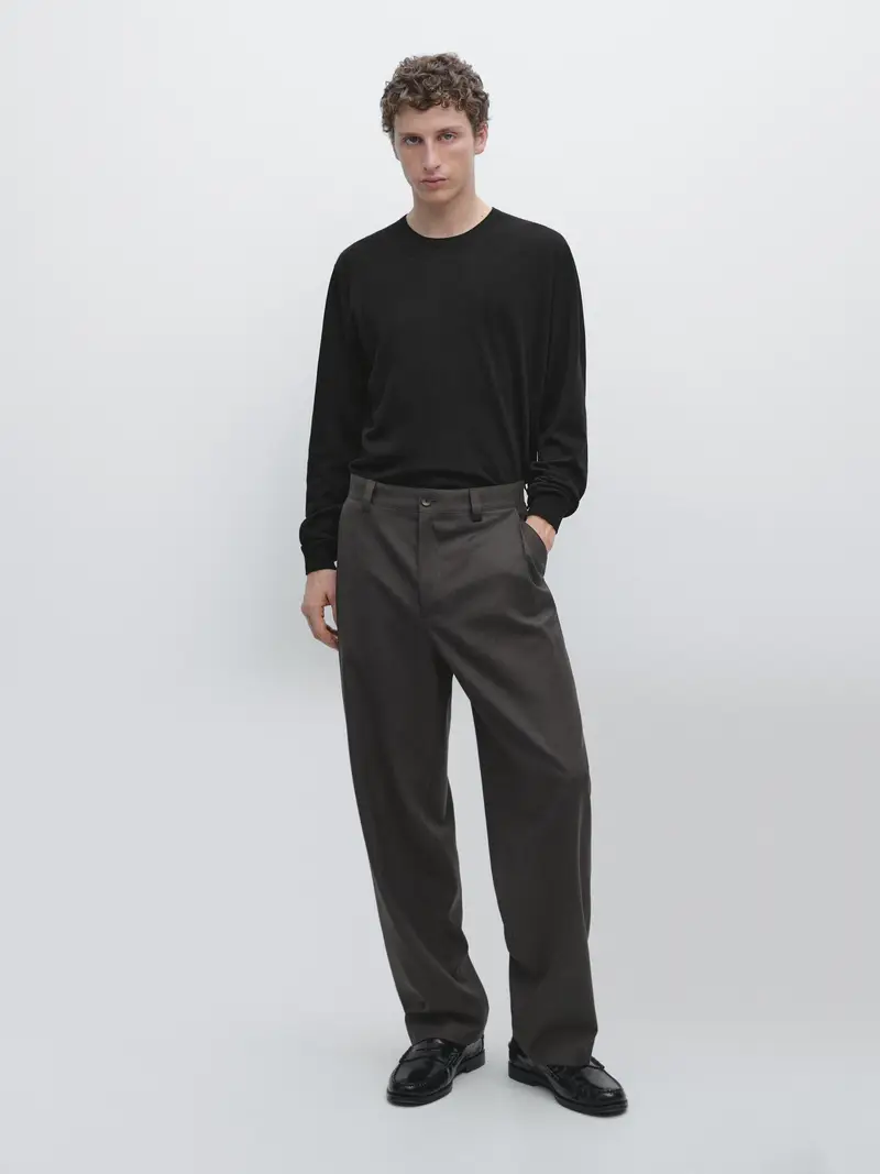 Pullover In Maglia Di Lana Merino - Nero - - Massimo Dutti - Maschile