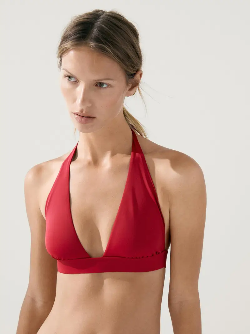 Top Bikini A Triangolo - Rosso - - Massimo Dutti - Femminile