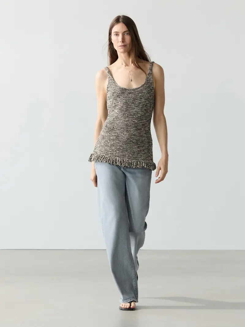 Top In Maglia Con Frange, Total Look - Nero - - Massimo Dutti - Femminile