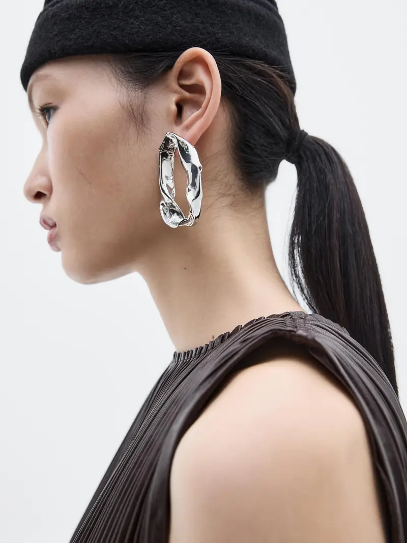 Top Lungo Plissettato In Pelle Nappa - Limited - Marrone - - Massimo Dutti - Femminile