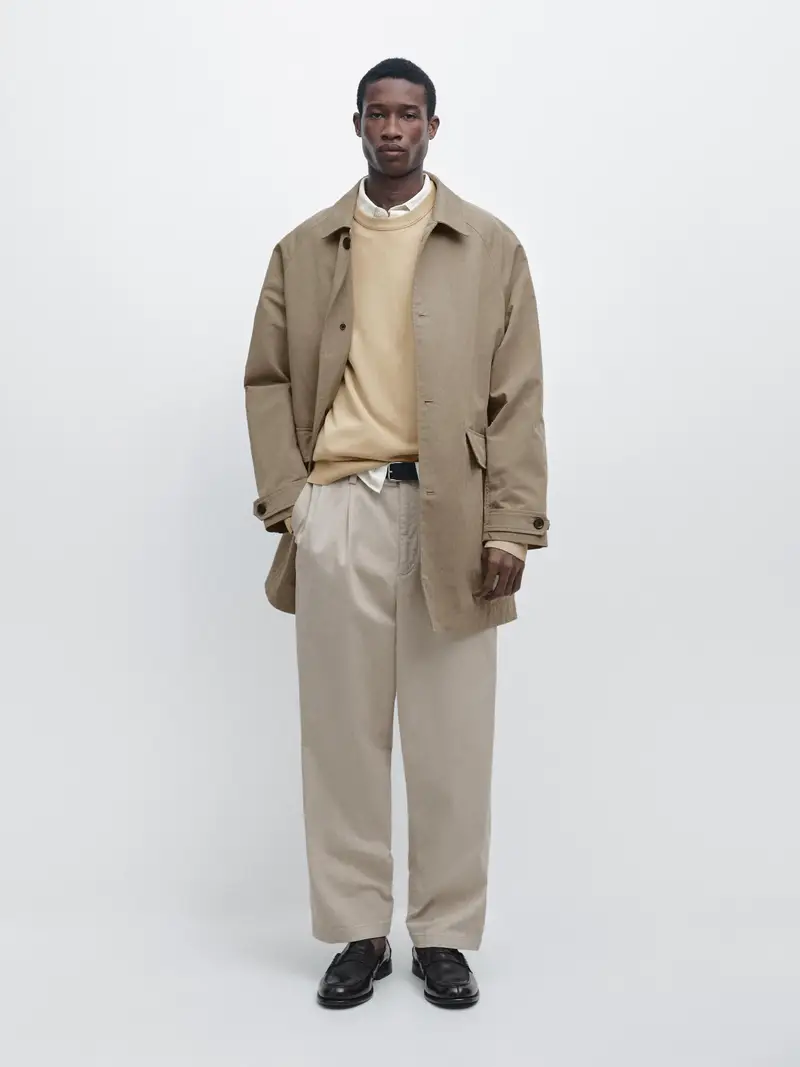 Trench Leggero In Cotone - Beige - - Massimo Dutti - Maschile