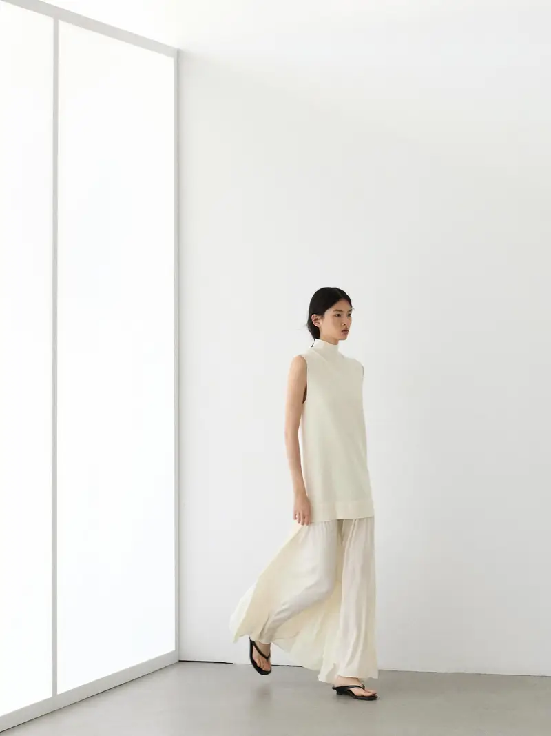 Vestito Midi In Maglia Combinato - Ecru - - Massimo Dutti - Femminile