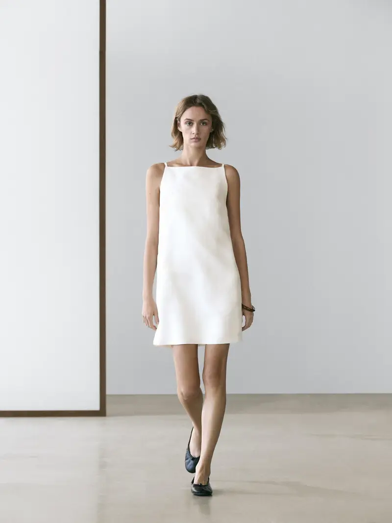 Vestito Mini Fluido - Bianco - (It 46) - Massimo Dutti - Femminile