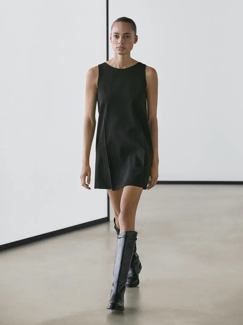 Vestito Mini In Misto Lana - Nero - (It 42) - Massimo Dutti - Femminile