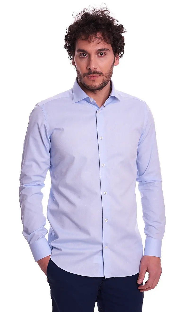 Camicia mastricamiciai microfantasia slim fit celeste, colore celeste